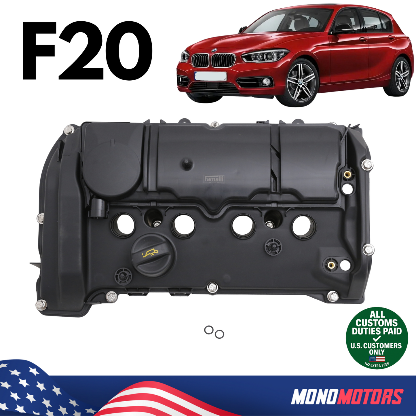 Engine Valve Cover with Gasket for BMW F20 N13 Engine 11127646553 11127601863