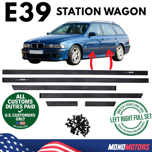 Body Side Moulding Trims for BMW E39 Touring M Style Set 6pcs Clips