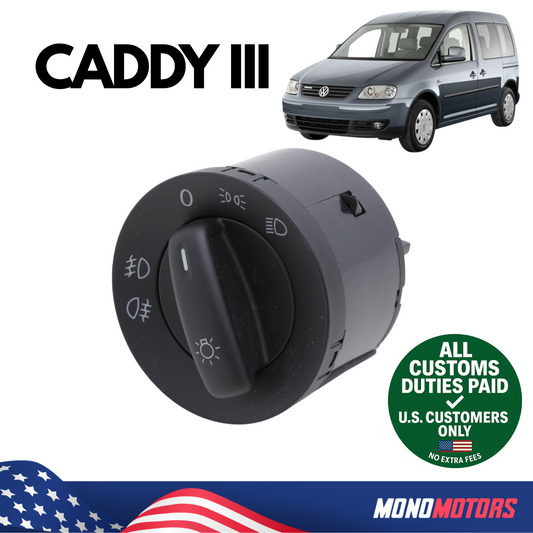 Headlight Switch with Fog Light 10 Pin for VW Caddy III OEM 1K0941431Q