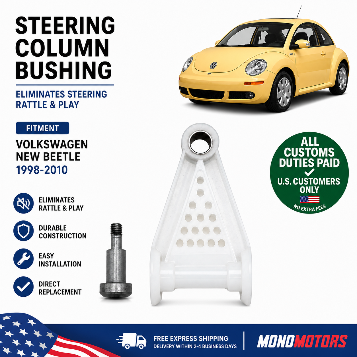 Steering Column Repair Bushing for VW New Beetle 1998-2010 1J0419579