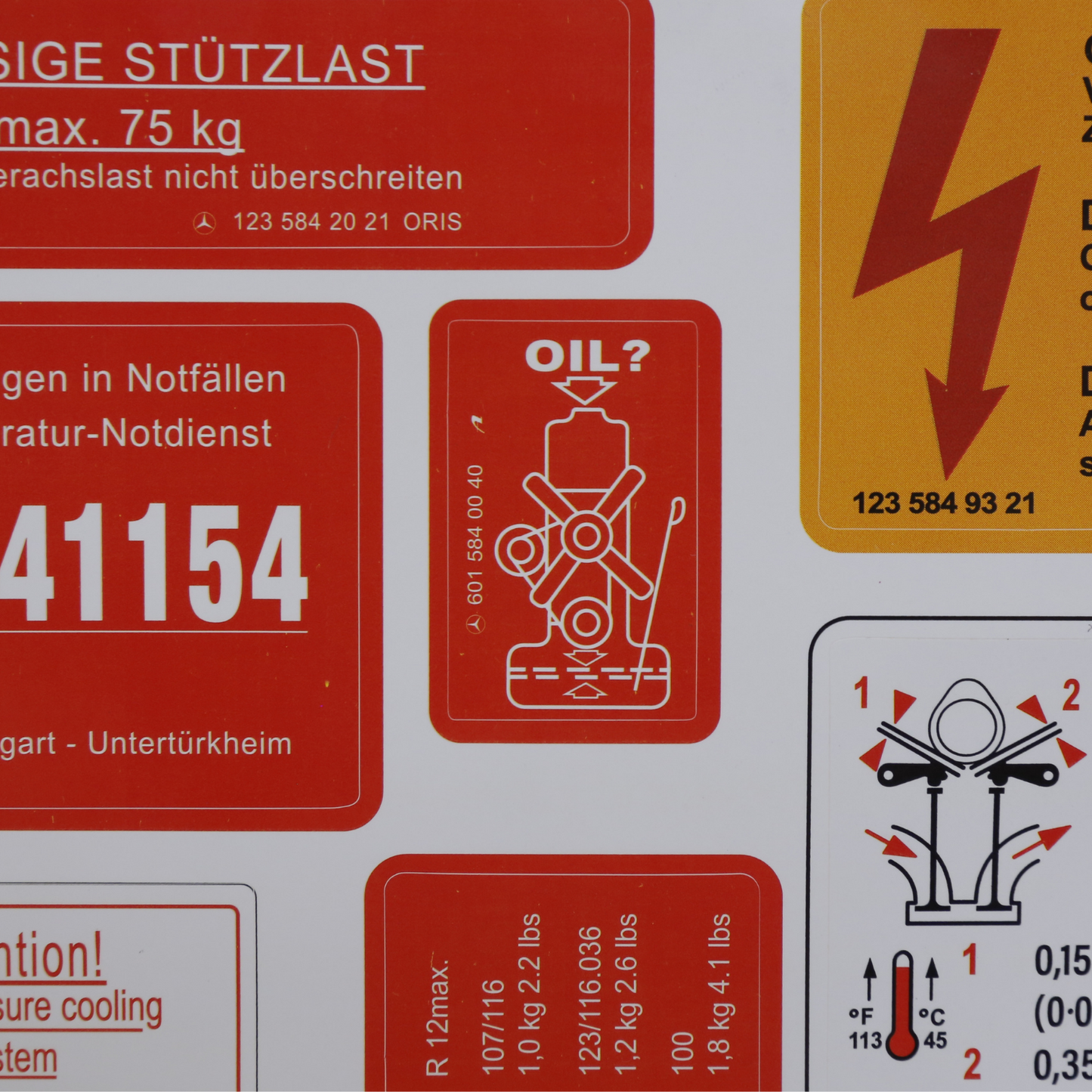 Stickers Decals Set Best Quality for Mercedes W123