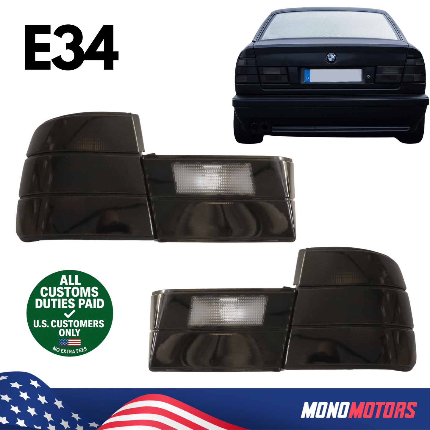 Rear Tail Light Set Left Right for BMW E34 1988–1996