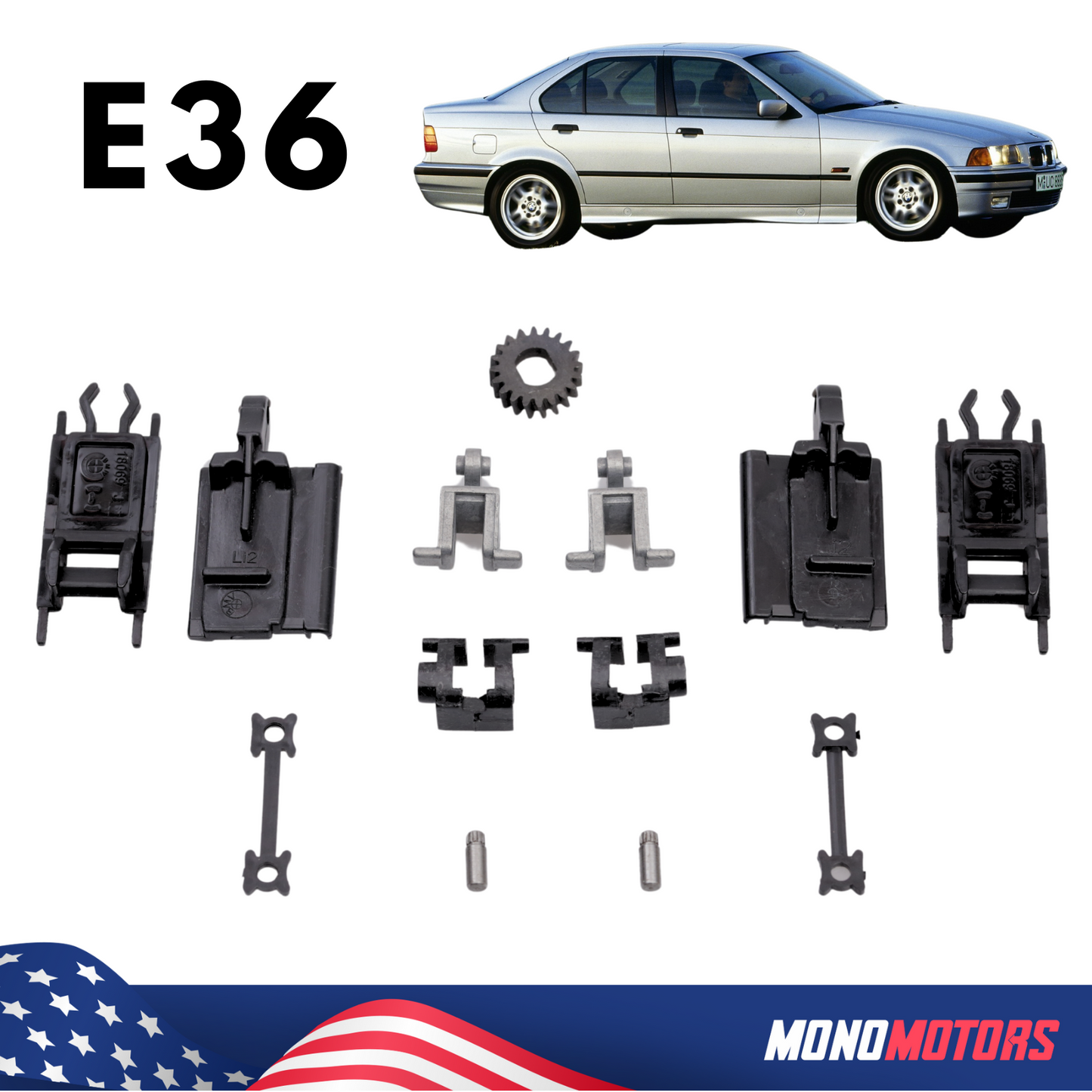 Sunroof Mechanism Parts for BMW 3 Series E36 1990-2002 13 Pcs Sunroof Repair Kit