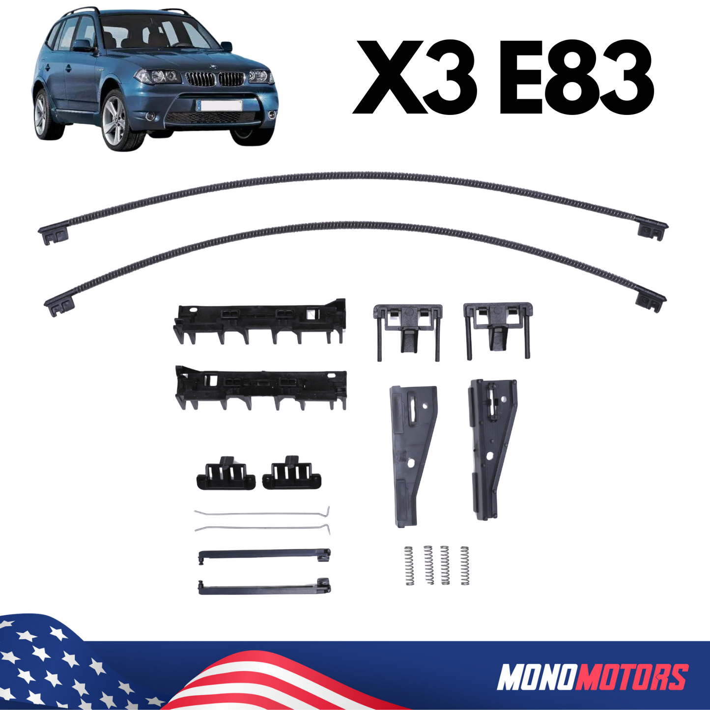 Rear Panoramic Sunroof Repair Kit for BMW X3 E83 & E83 Lci – 18pcs Cable Set