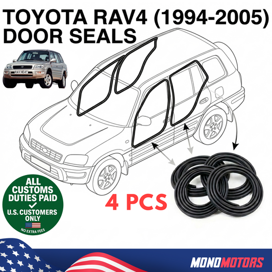 Velvet Door Seal Set for Toyota Rav4 1994-2005 4pcs Rubber Weatherstrip