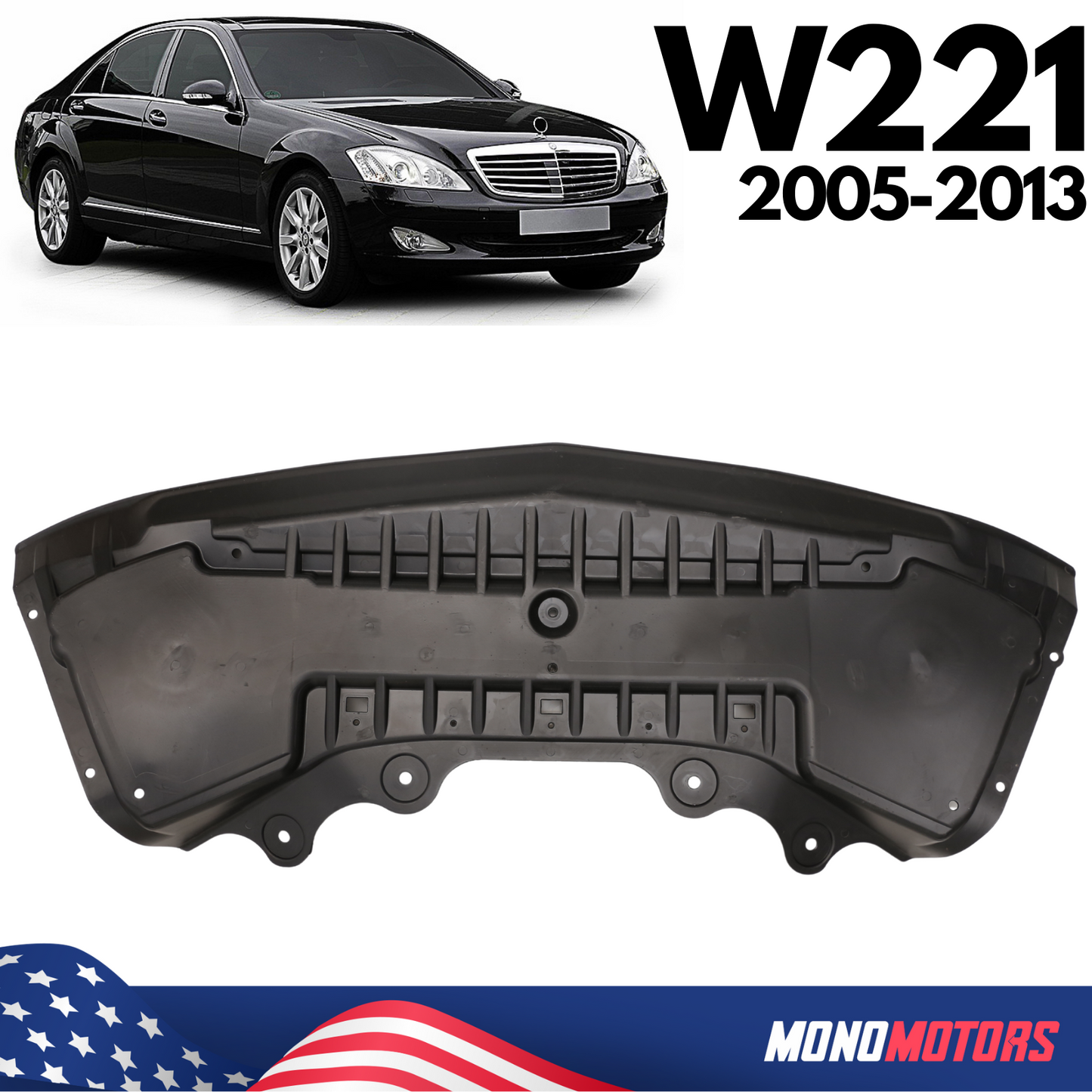 Mercedes W221 Front Engine Splash Shield Undertray Belly Pan Cover