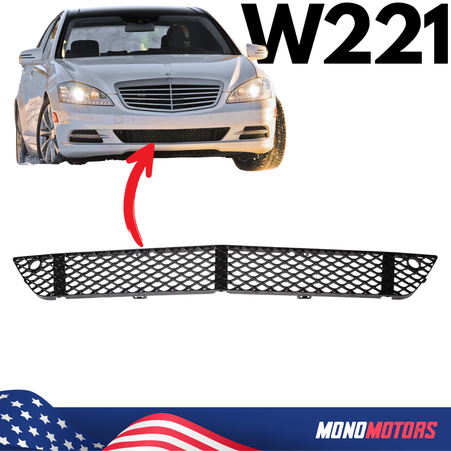 Bumper Lower Ventilation Grille for Mercedes-benz W221 2009-2013 S-CLASS Mesh