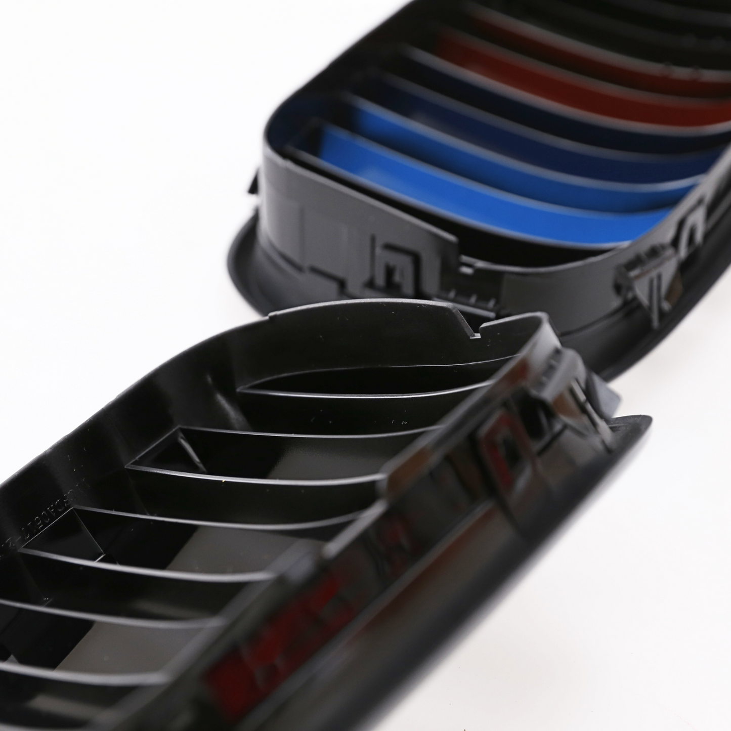 BMW E39 Gloss Black Double Slat M Color 1996-2003 Kidney Grille Grill Pair