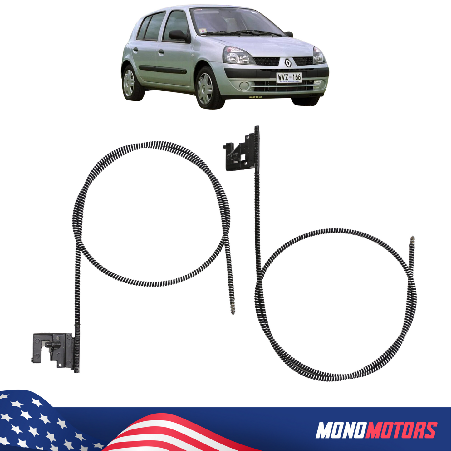 Sunroof Cable for Clio 2 1998-2012 2 Pcs Repair Quality Cable for Renaut Clio II
