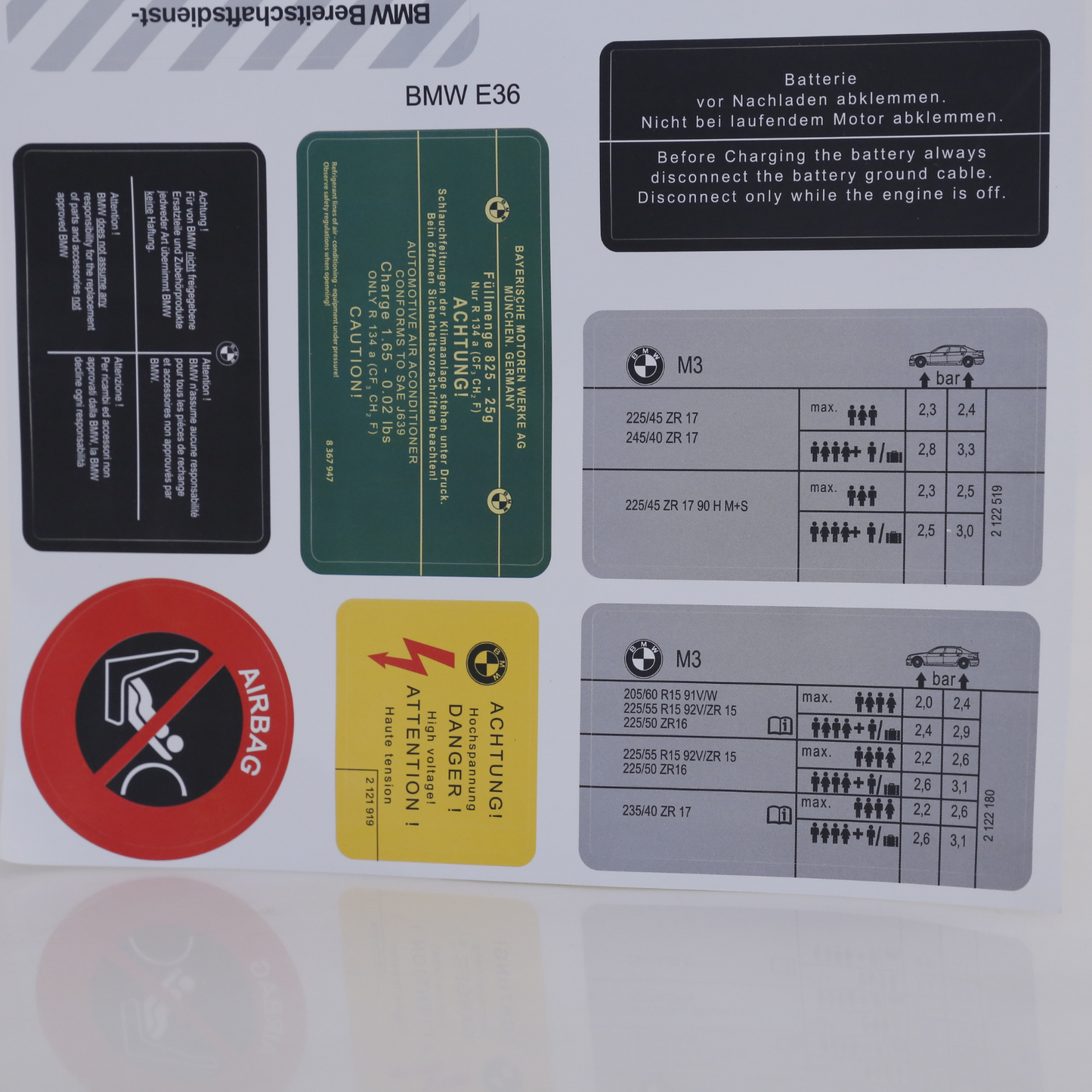 Stickers Decals Set Best Quality for BMW 3 Series E36