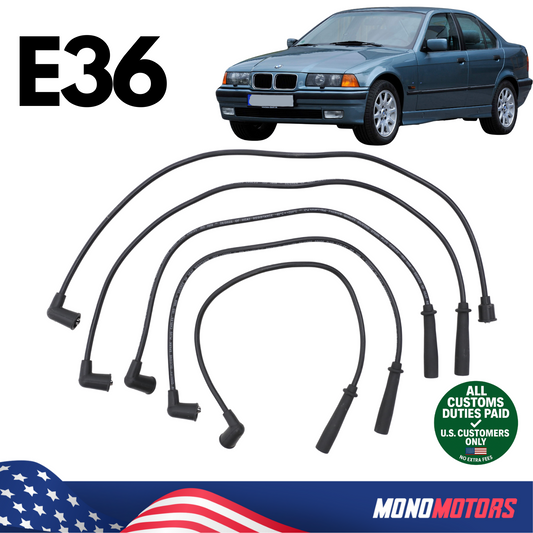 Ignition Spark Plug Wire Cable Set for BMW E36 M43 Engine OEM 12121247362