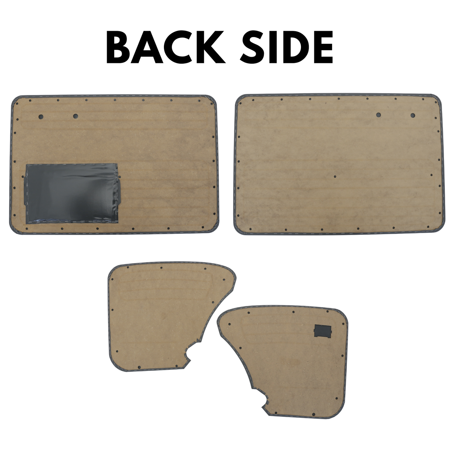 Door Panel Set for VW Beetle 1300 1965-1966 Grey Cardboard Interior Trim 4pcs