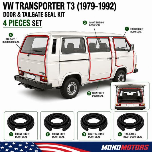 Velvet Door Seal Set for VW Transporter T3 1979-1992 4pcs Rubber