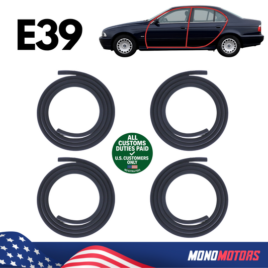 Rubber Door Seal Set Velvet for BMW E39 Sedan OEM 51728196290