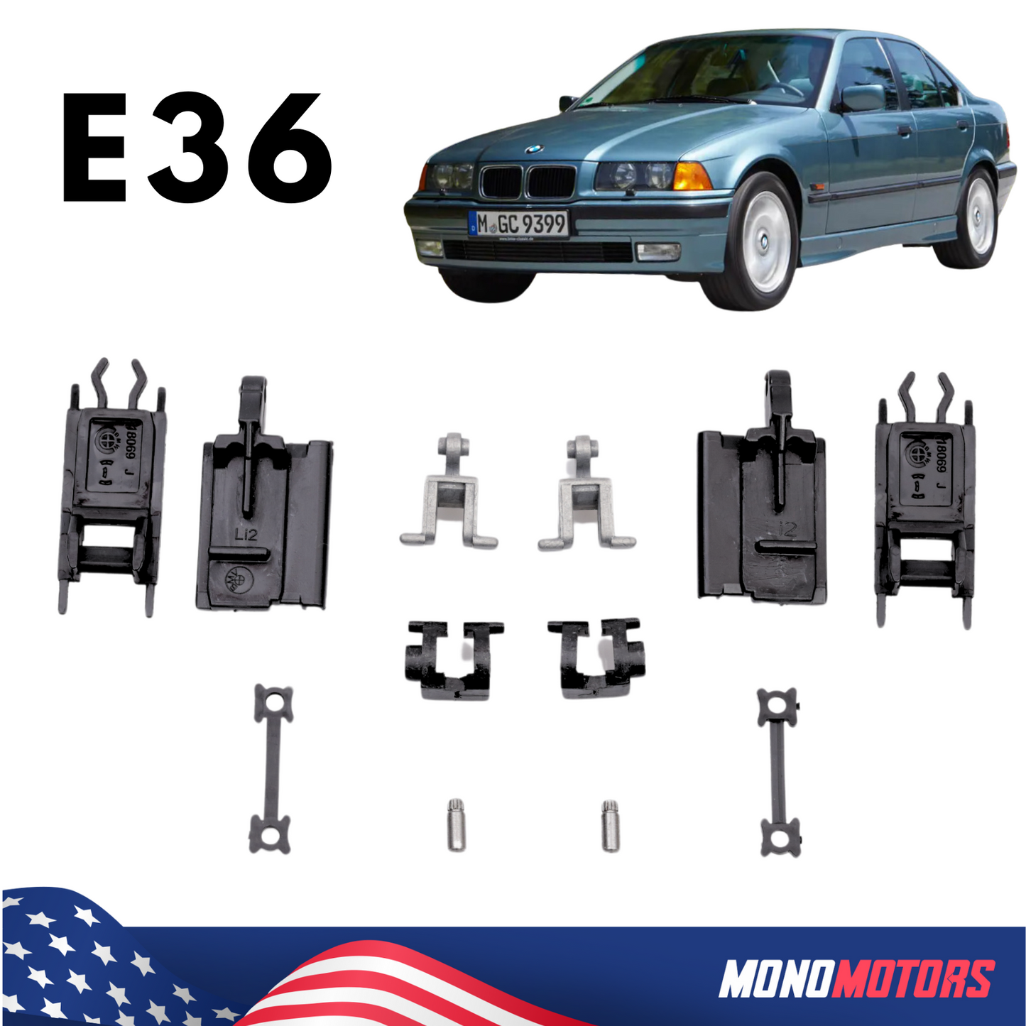 Sunroof Mechanism Parts for BMW 3 Series E36 1990-2002 12 Pcs Sunroof Repair Kit
