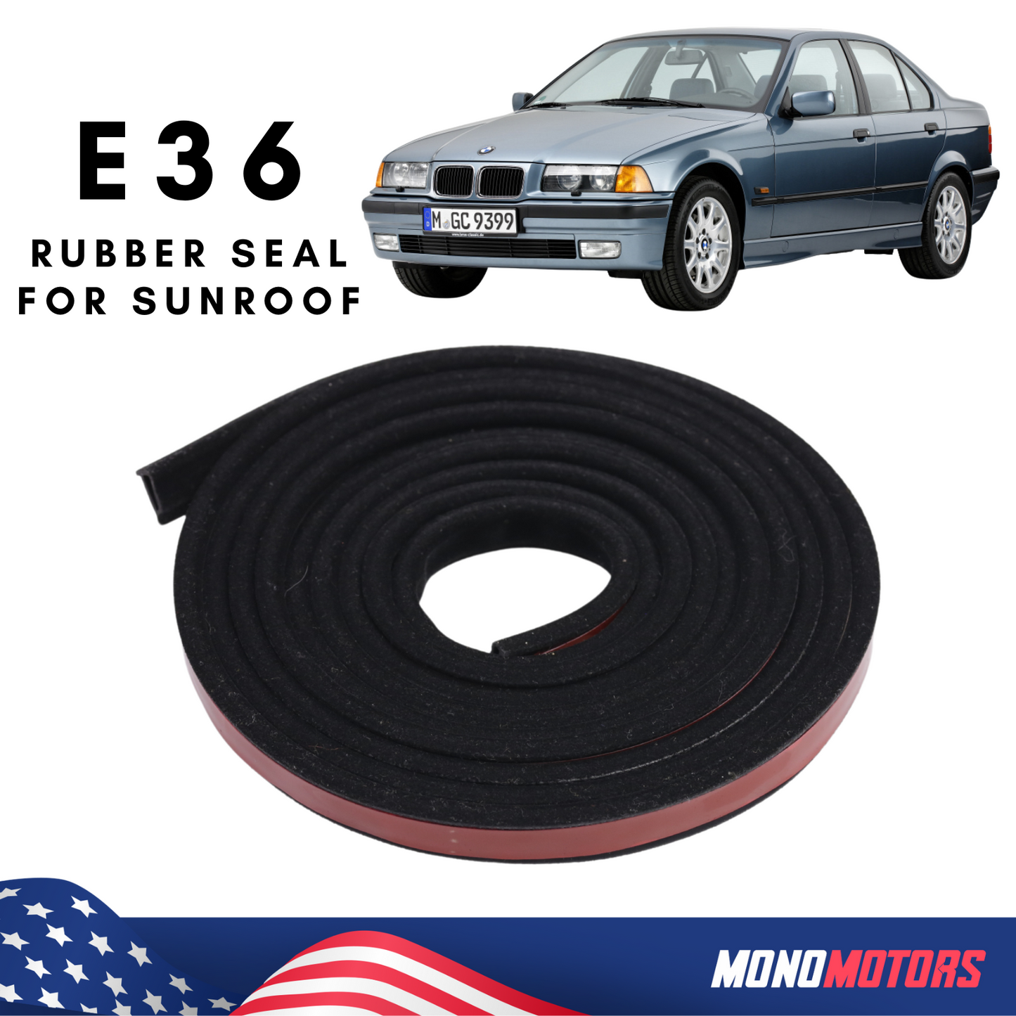 Sunroof Seal for BMW 3 Series E36 1990-2002 Rubber Gasket Seal