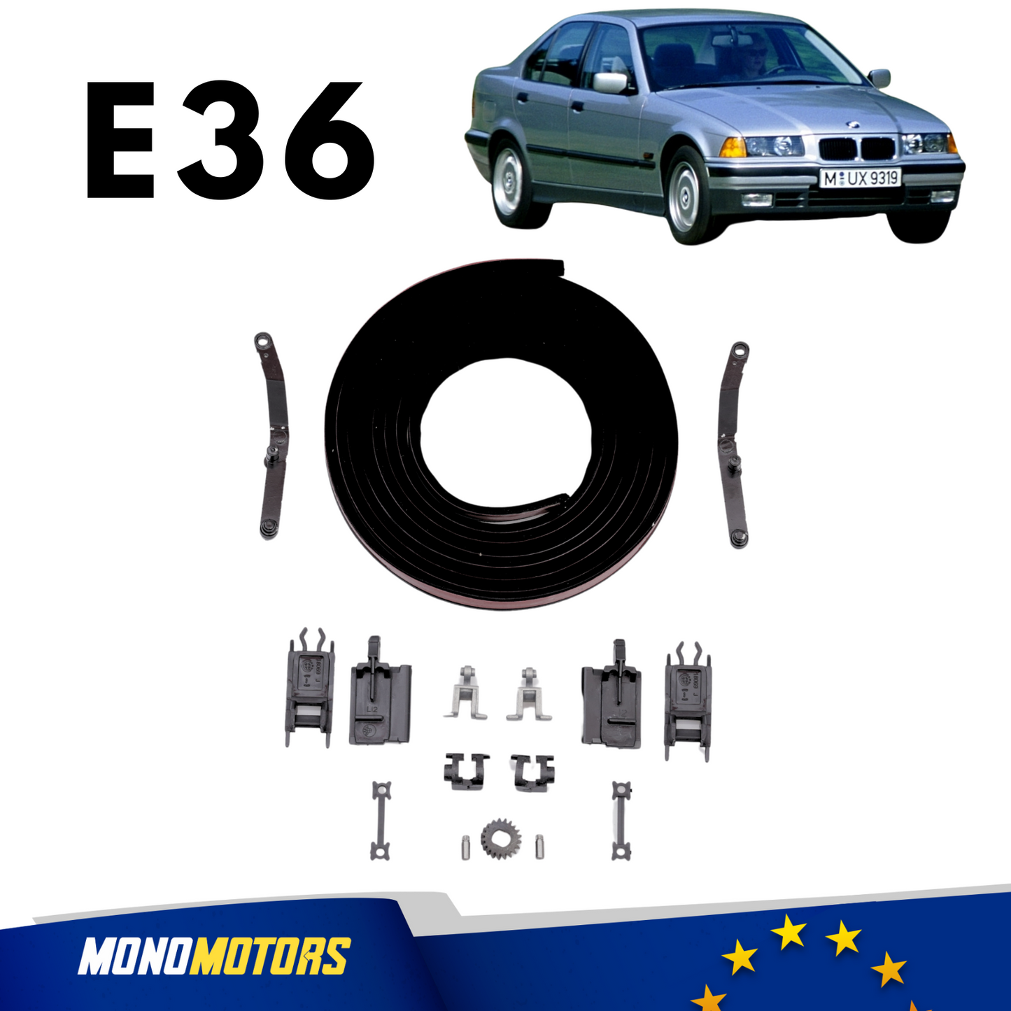 Sunroof Mechanism Parts for BMW 3 Series E36 1990-2002 16 Pcs Sunroof Repair Kit