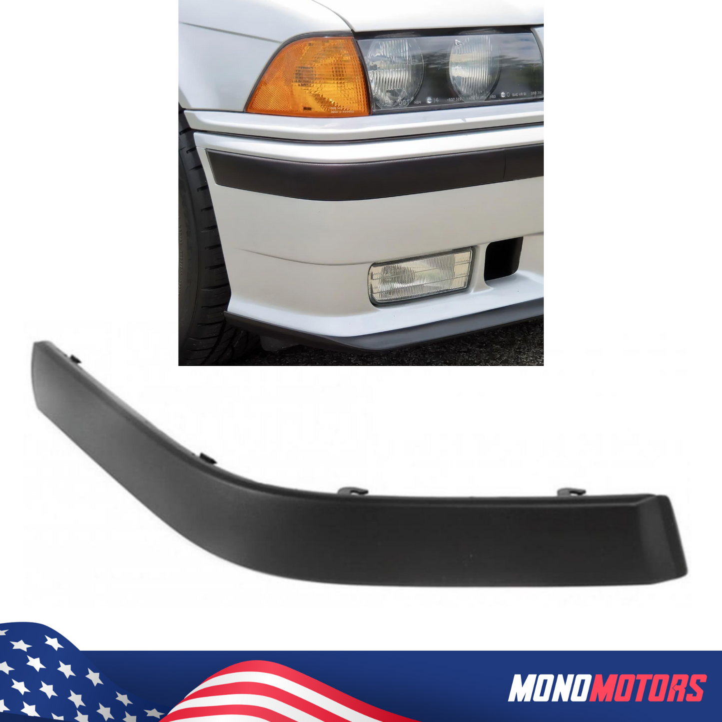BMW E36 3 Series M-tech M3 Bumper Trim Moulding Strip Left- Right 2 Pcs