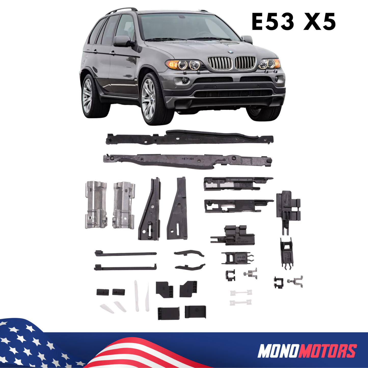Sunroof Repair Kit for BMW X5 E53 Panoramic Sunroof Shade 32 Pcs