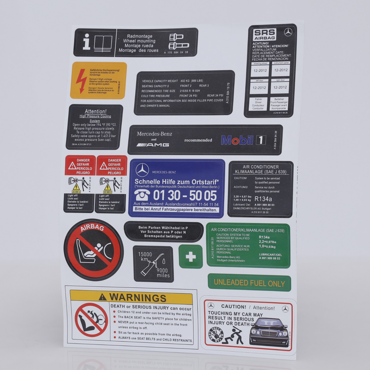Stickers Decals Set Best Quality for Mercedes W210 E Class All Models