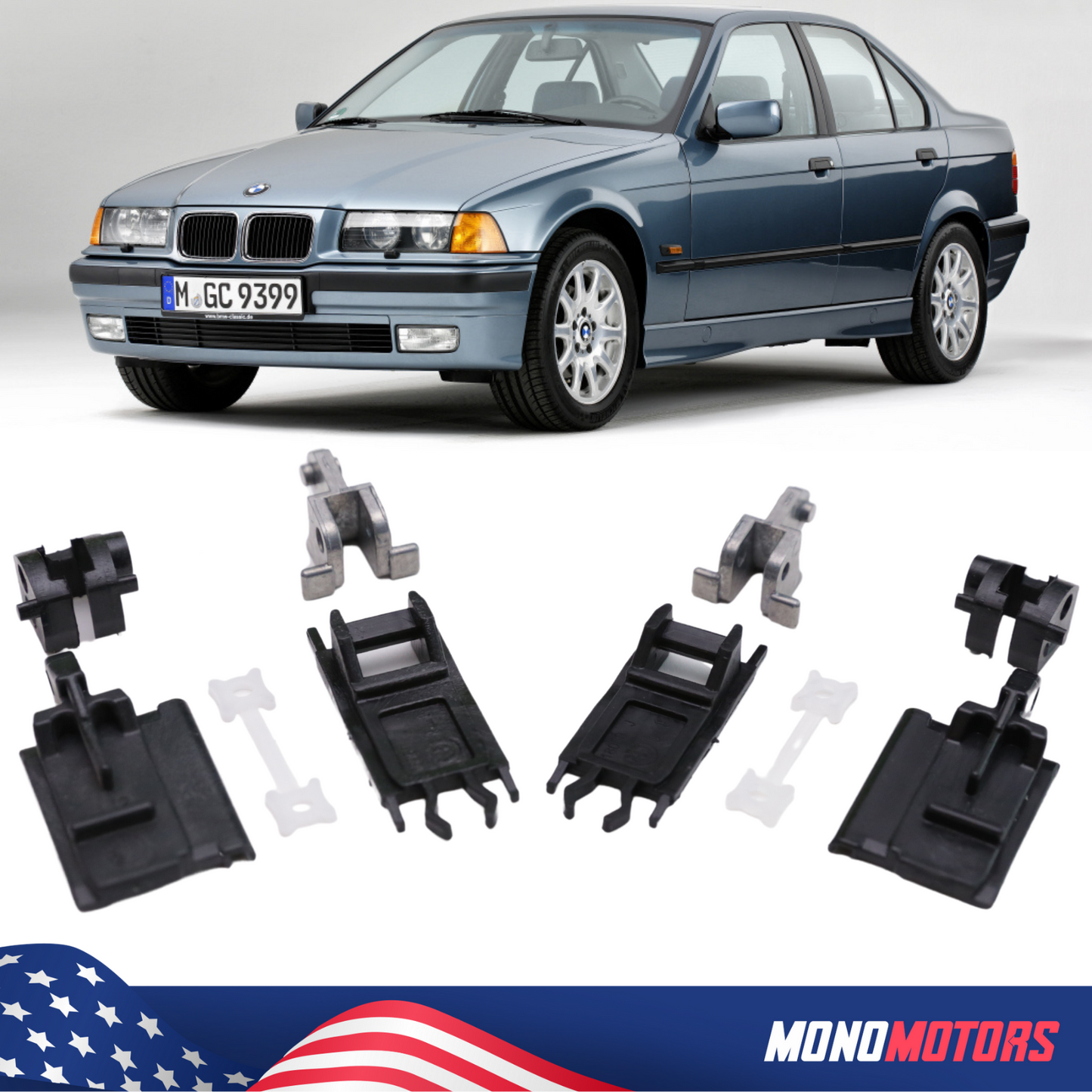 Sunroof Repair Kit Right Left Set for BMW 3 Series E36