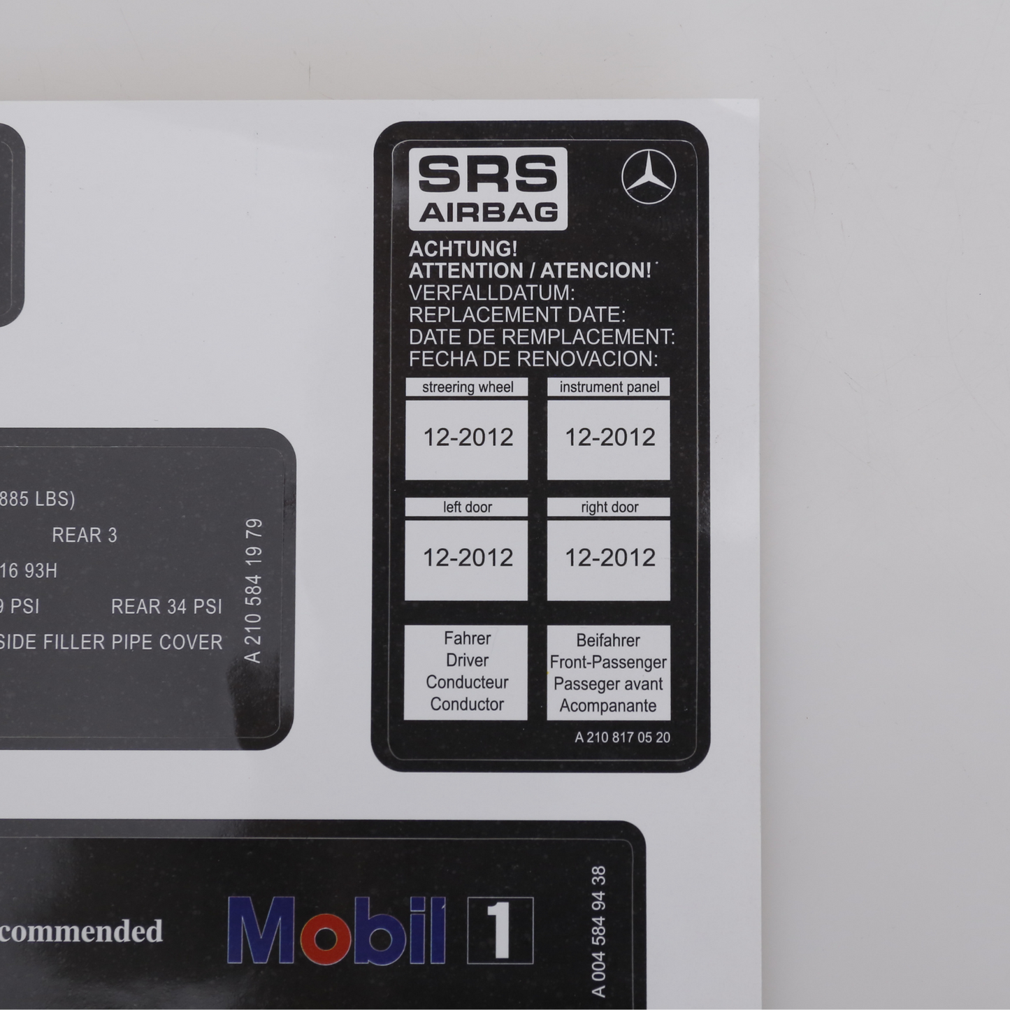 Stickers Decals Set Best Quality for Mercedes W210 E Class All Models