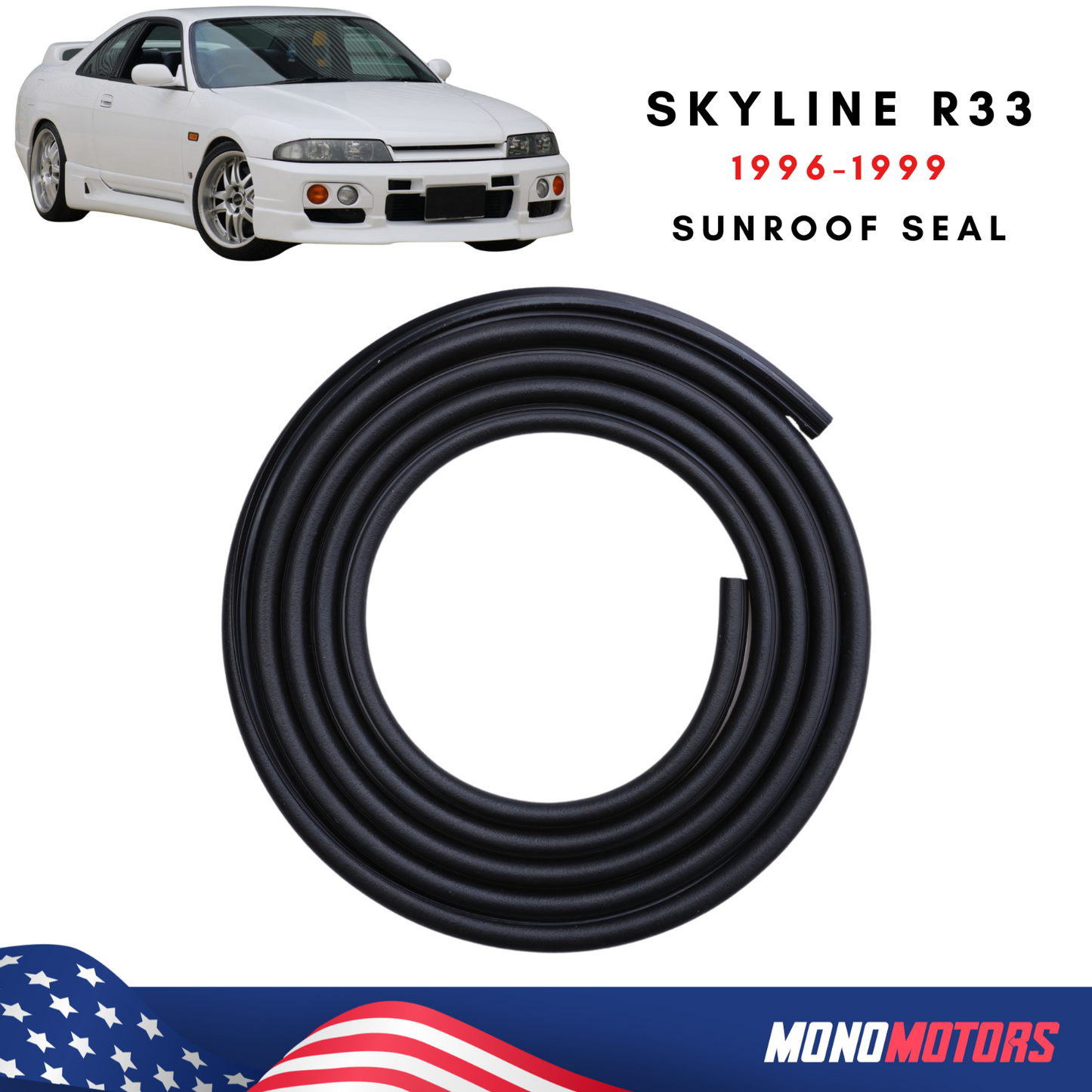 Sunroof Rubber Seal for Nissan Skyline R33 Gtst 1996-1999 Sunroof Gasket Rubber