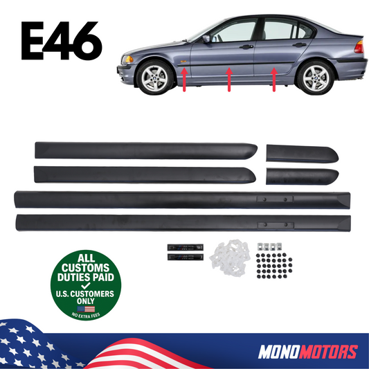 Door Side Body Moulding Trim Set Left Right for E46 Sedan 1998-2005