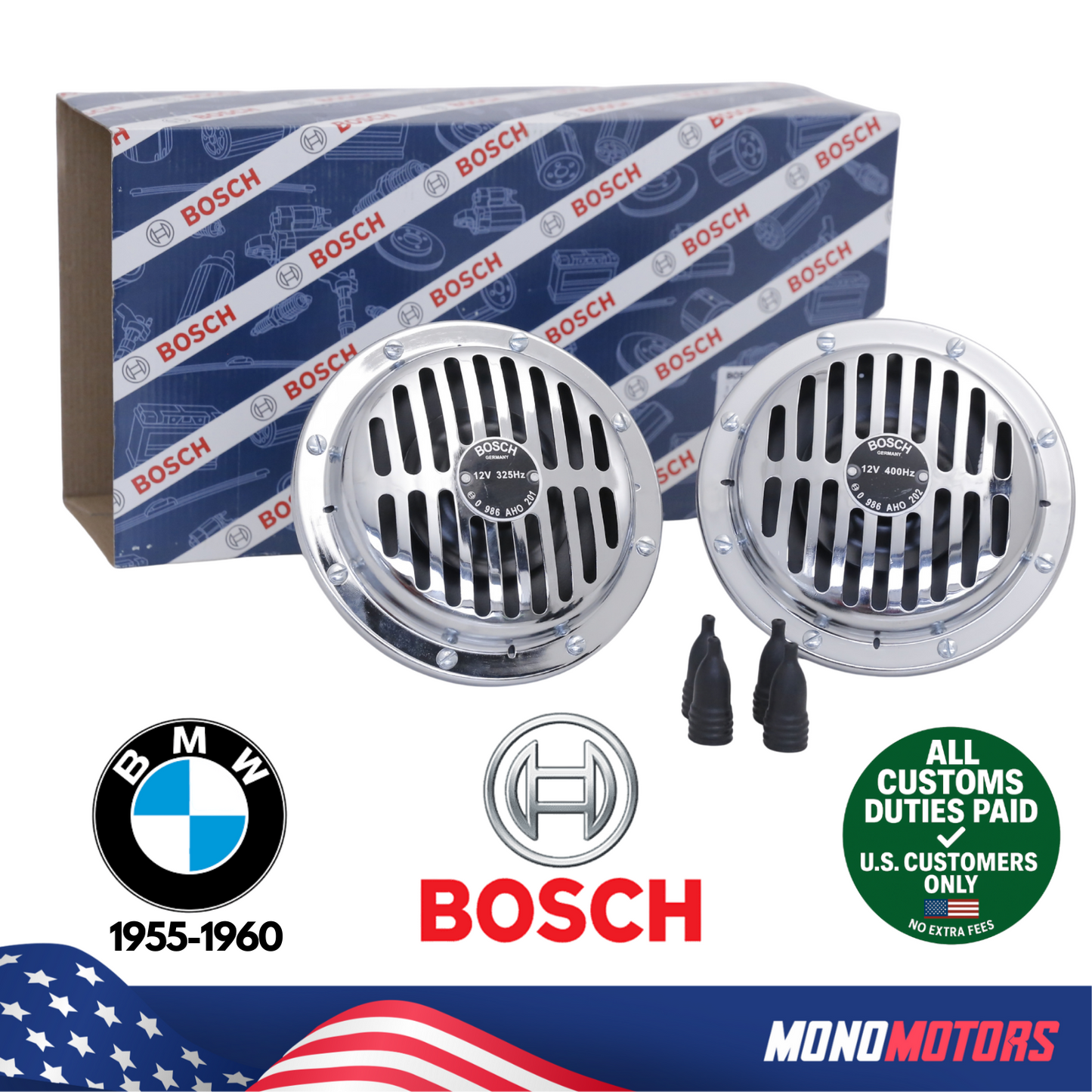 Bosch Vintage Air Horn Set for BMW 0986AH0203