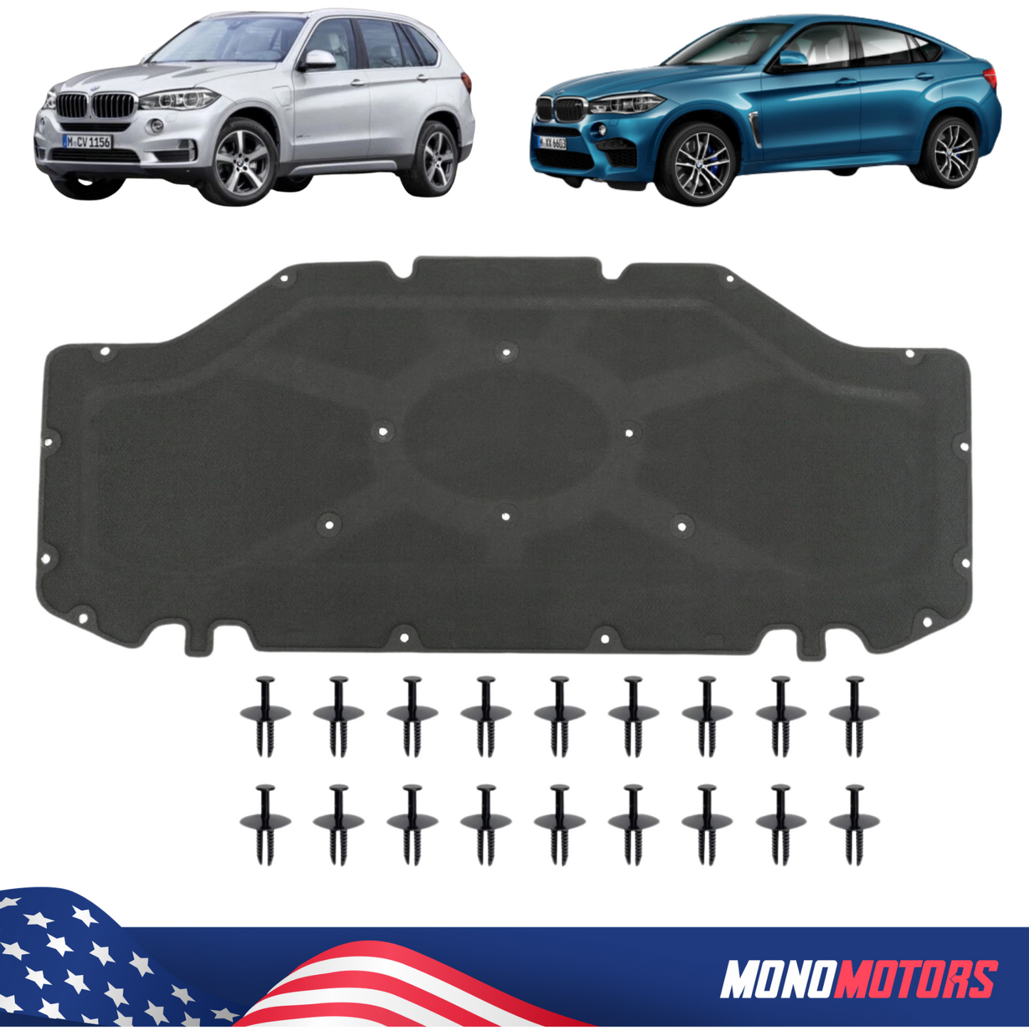 Hood Heat Insulation for BMW X5 F15 2014-19 X6 F16 Linershield Insulating Engine
