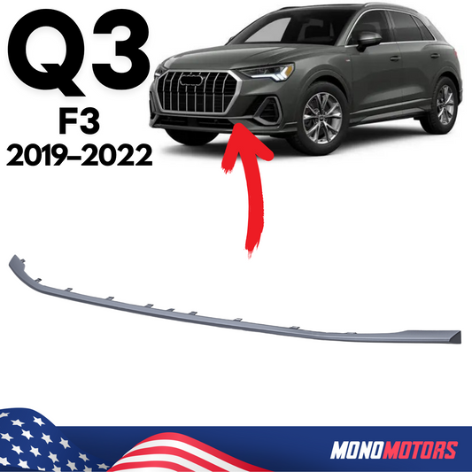 Front Bumper Lower Trim Moulding for Audi Q3 F3 S-line 2019–22 Matte Grey Strip