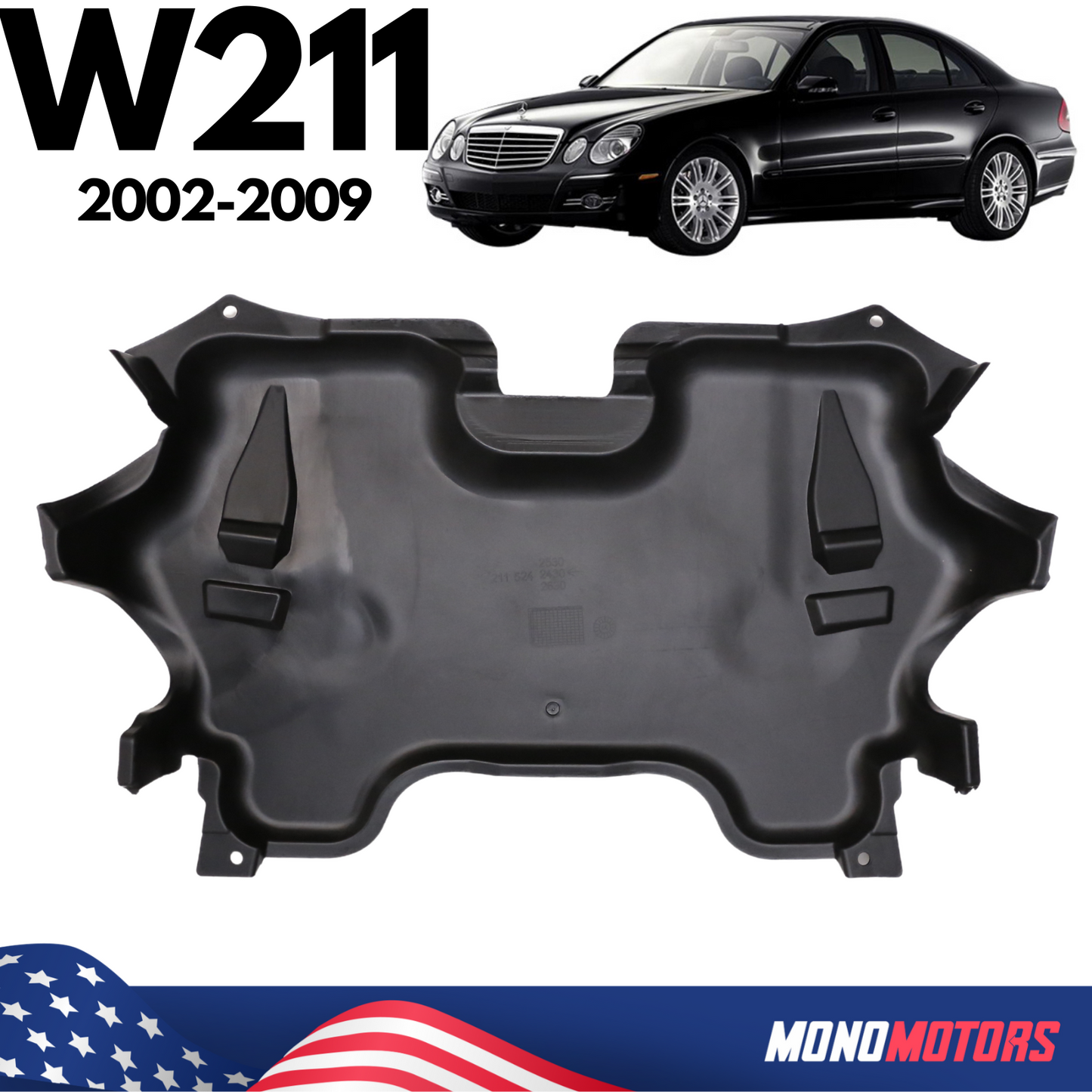 Mercedes W211 Undertray Front Engine Splash Shield Pan Protection 2002-2009