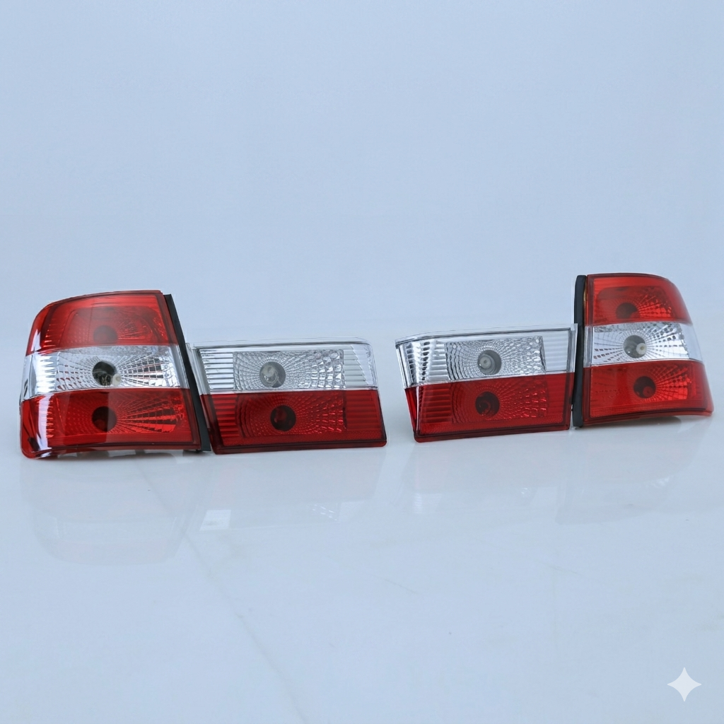 Rear Tail Light Set for BMW E34 1987-1995 Crystal Clear Indicator 4 Pcs