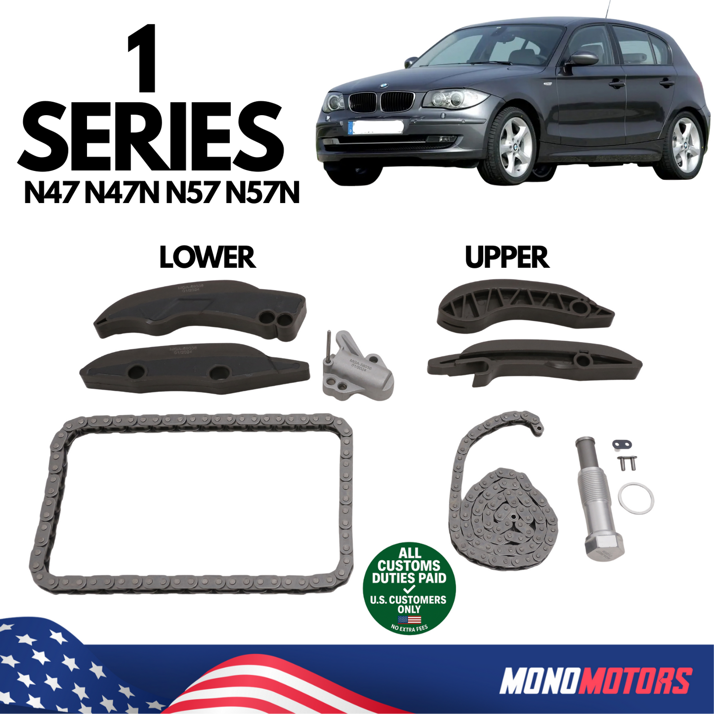 Full Timing Chain Kit Lower Upper for BMW 1 Series N47 N47n N57 N57n