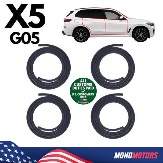 Velvet Door Seal Set Rubber 4pcs Right Left for BMW X5 G05 2018-2025