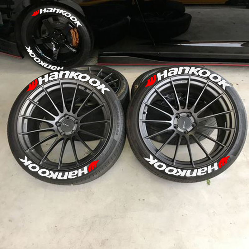 8 Pcs ''Hankook'' Tire Sticker for 15''-24'' Wheel 1''