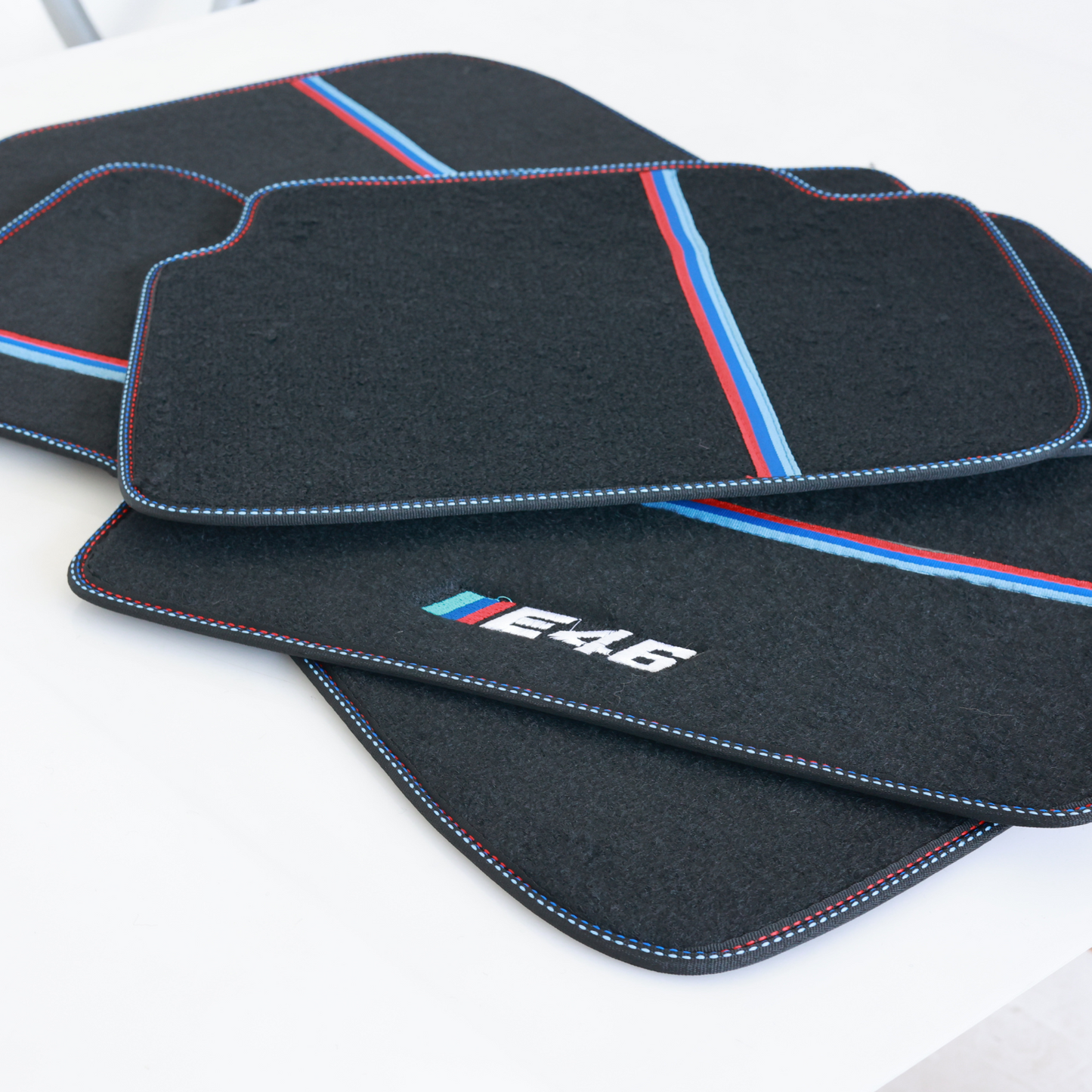 Carpet Floor Mats for BMW E46 M Sport Style Black 4pcs Set Auto Carpet
