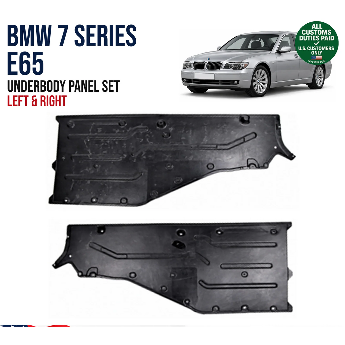 Center Underbody Panel L+r for BMW 7 Series E65 OEM 51717020533 51717020534