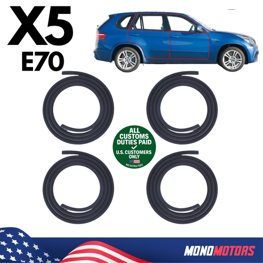 Velvet Door Seal Set Rubber 4pcs Right Left for BMW X5 E70 2006-2013