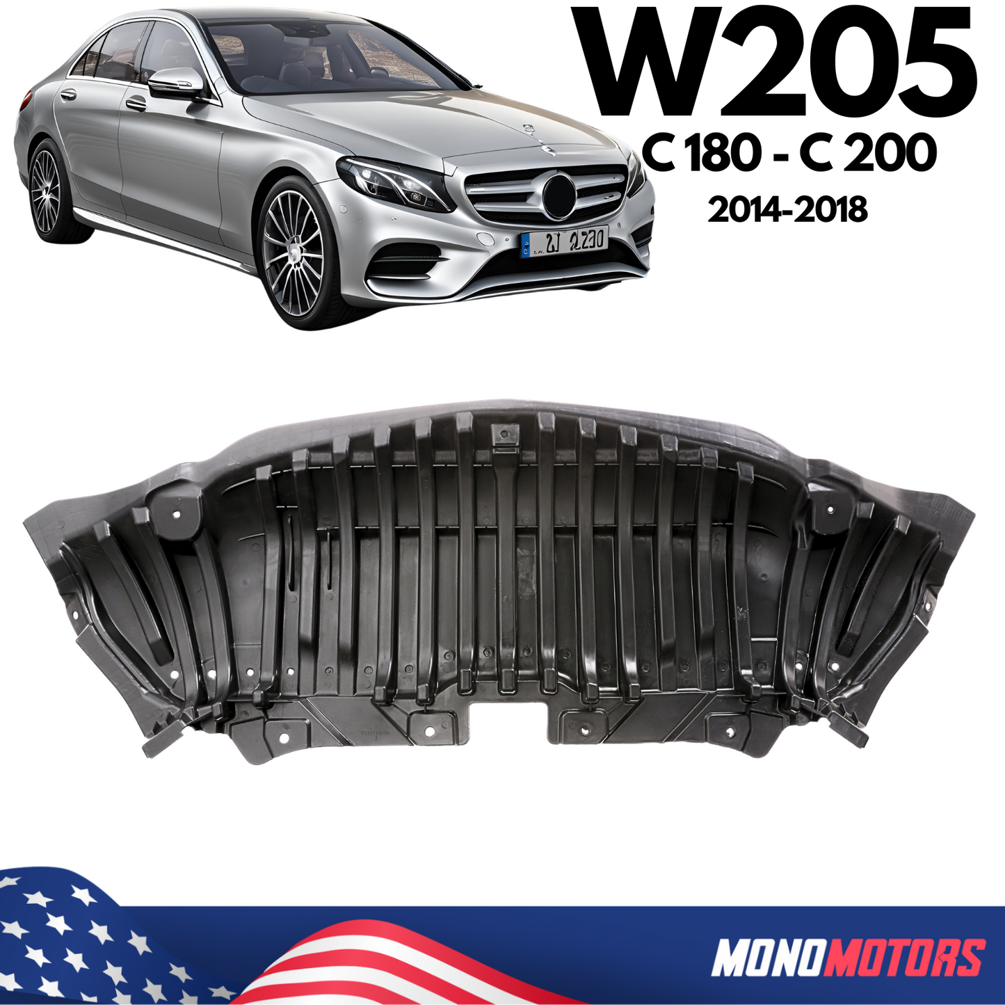 Mercedes W205 C180-C200 2014-2018 Under Bumper Cover Undertray Noise Capsule