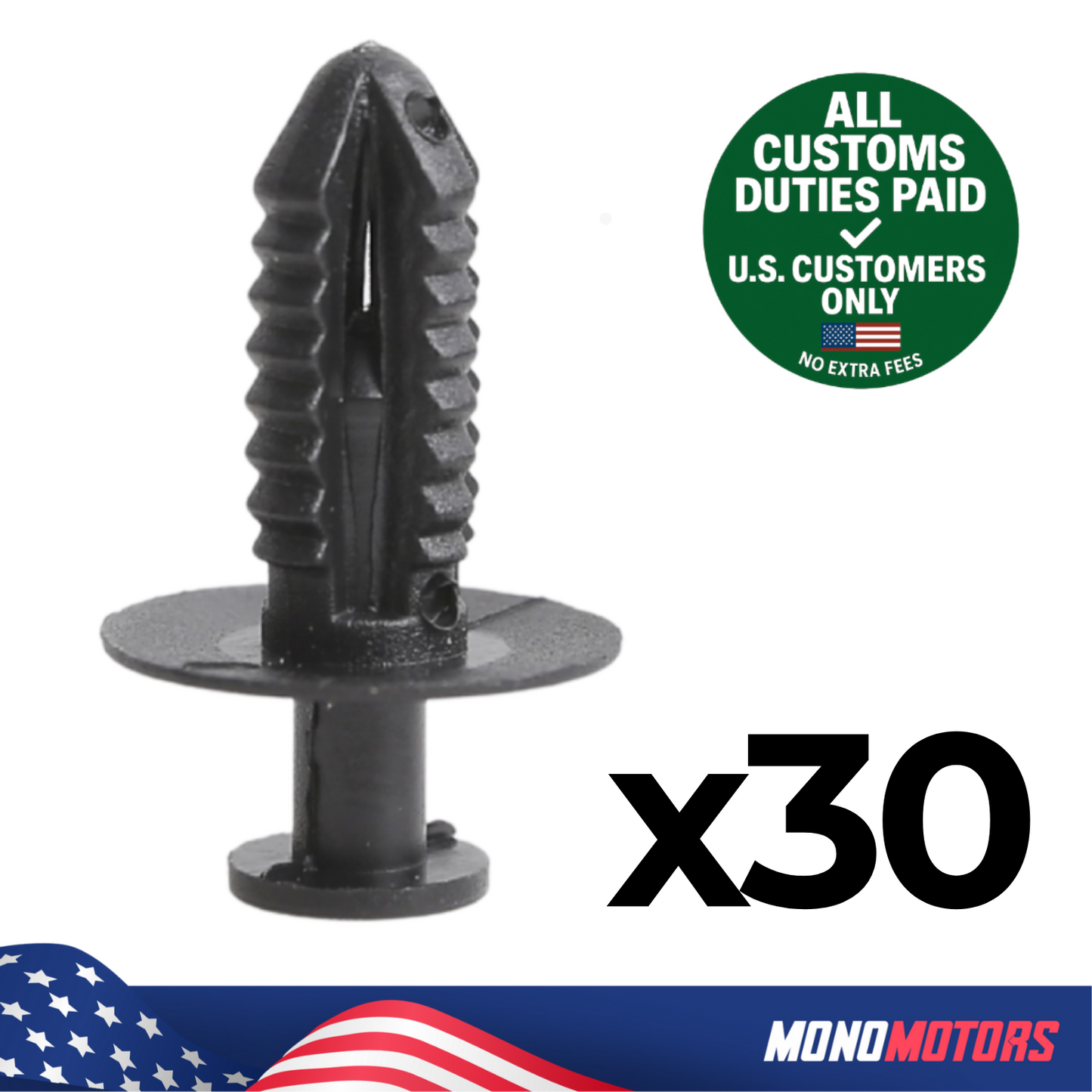 Fender Liner Rivet Push Type Clip Retainer 30pcs for Mercedes Benz 1249900492