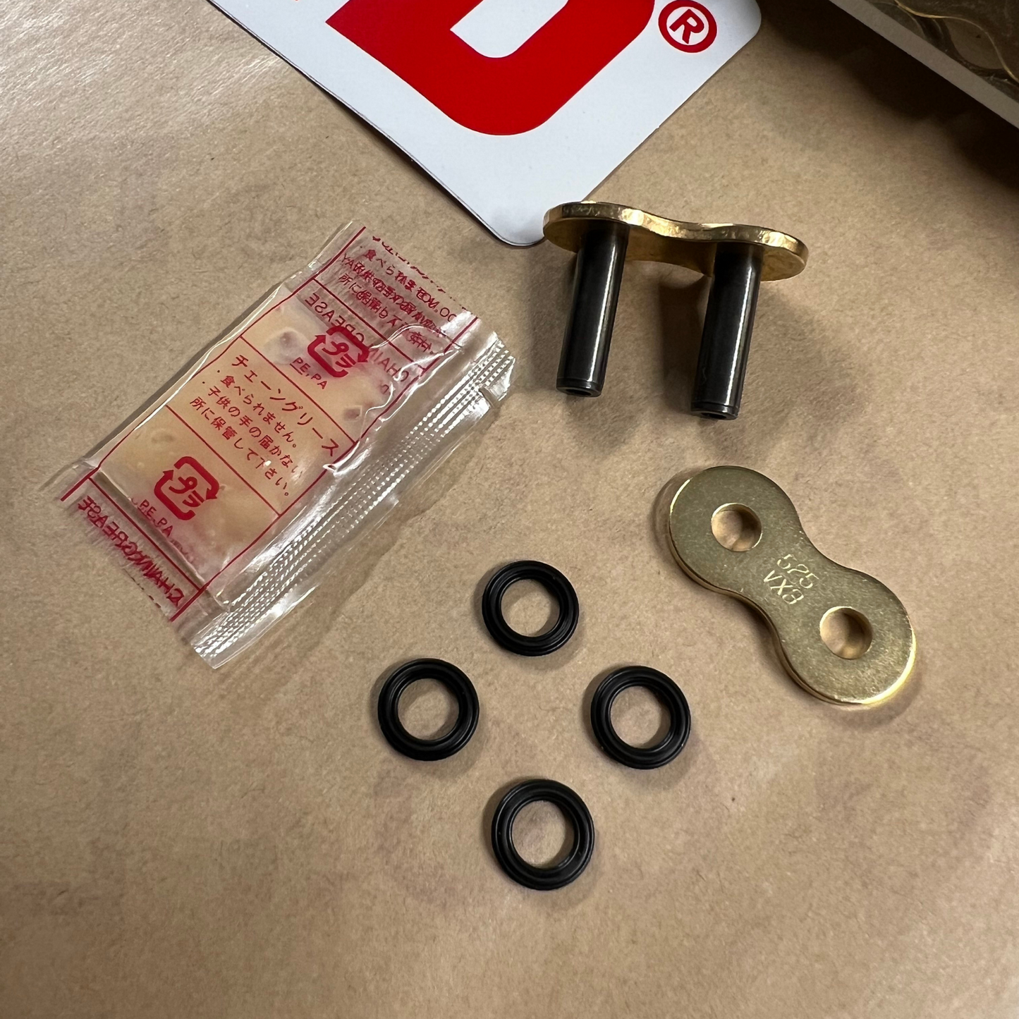118 Links D.i.d Did 525VX3 525 Vx3 Gold Chain with Rivet Master Link