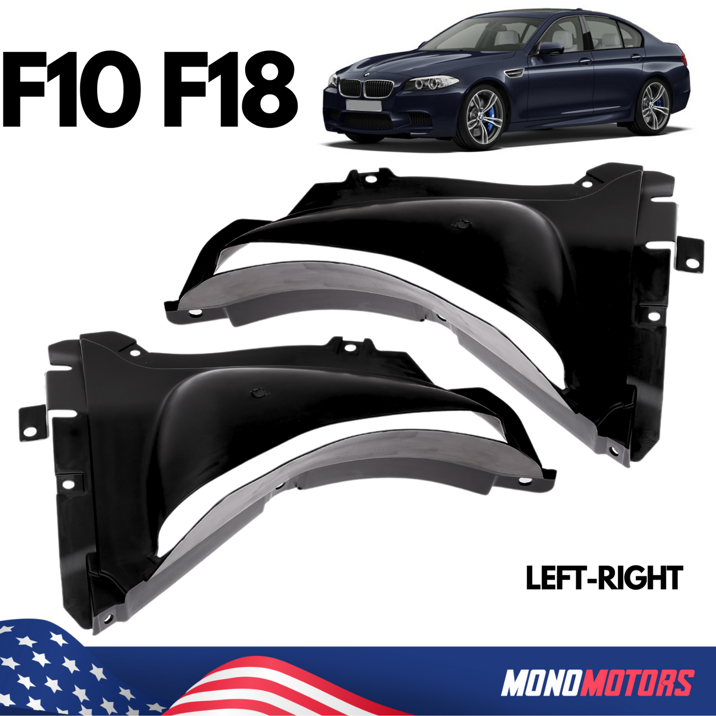 Front Wheel Arch Cover Set for BMW 5 Series F10 F11 Lci M Sport Splash Mud Cover