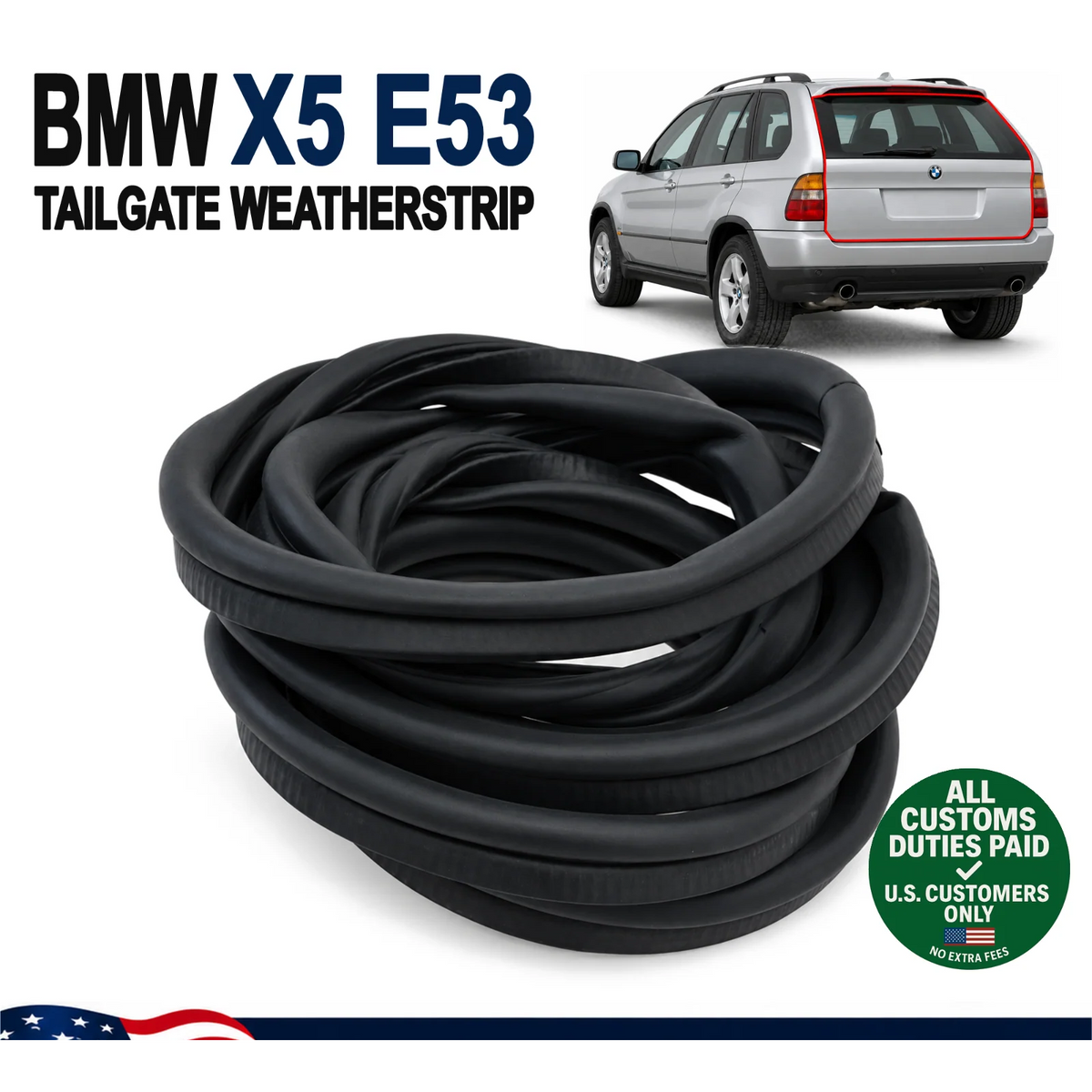Tailgate Weatherstrip Seal for BMW X5 E53 1999-2006 Trunk Boot Lid Rubber