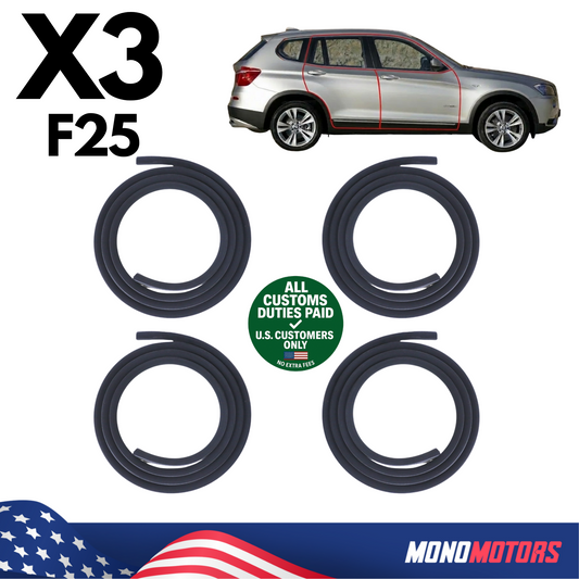 Velvet Door Seal Set Rubber 4pcs Right Left for BMW X3 F25 2010-2017