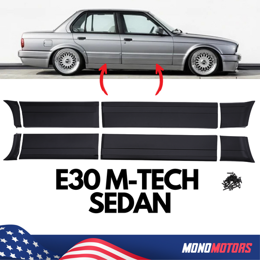 BMW E30 Sedan Door Side Panel Kit M-tech Performance Side Addon Pod Set