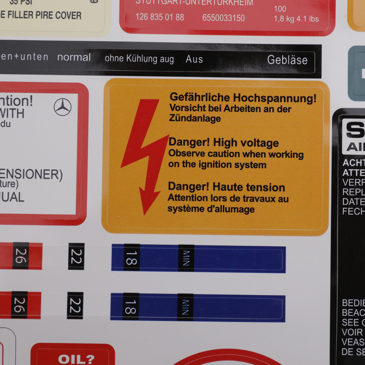 Stickers Decals Set Best Quality for Mercedes W126