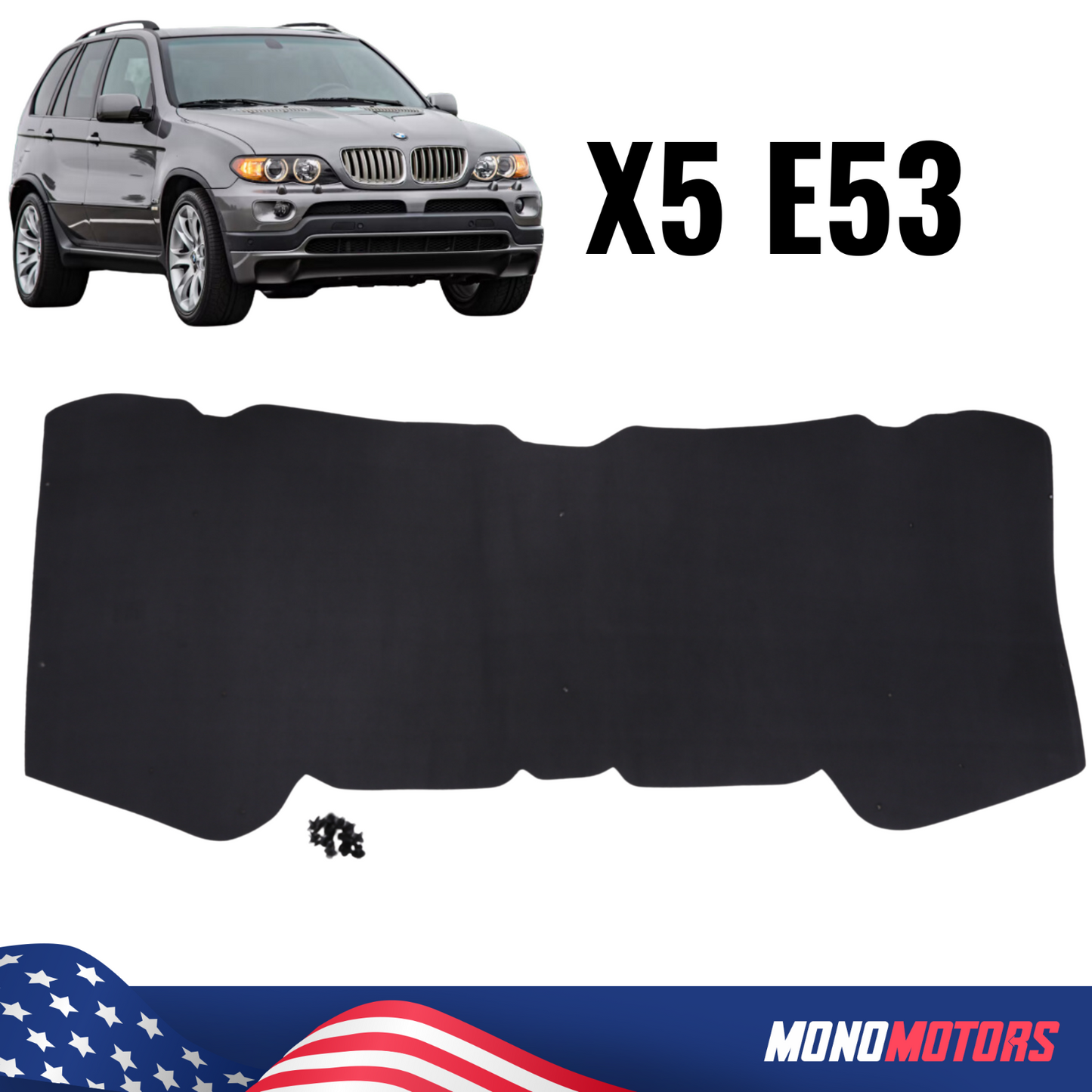 Hood Insulation Pad Sound Heat Insulation Panel for BMW X5 E53 1999-2006 W/clips