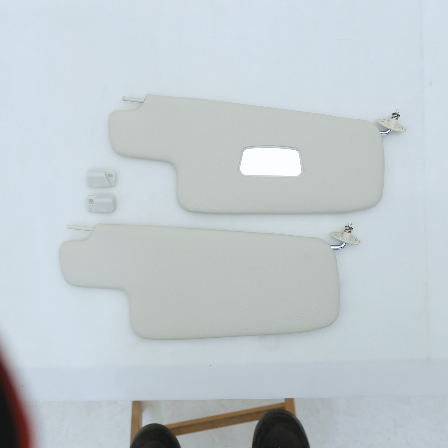 Sun Visor Set for VW Beetle 1300 1303 1965-1975 Ivory Interior with Clips