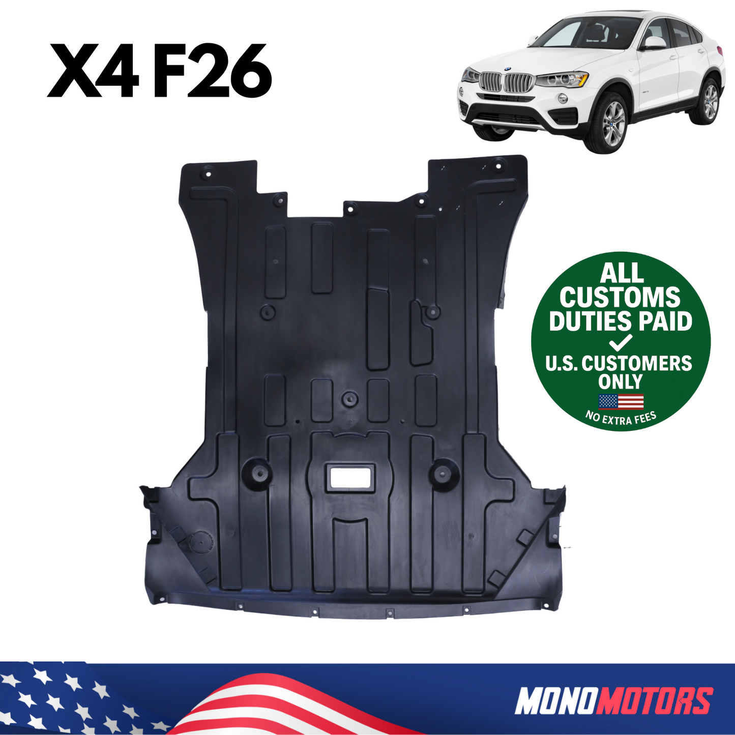 Engine Splash Shield Undertray for BMW X4 F26 2014-2018 OEM 51757213662